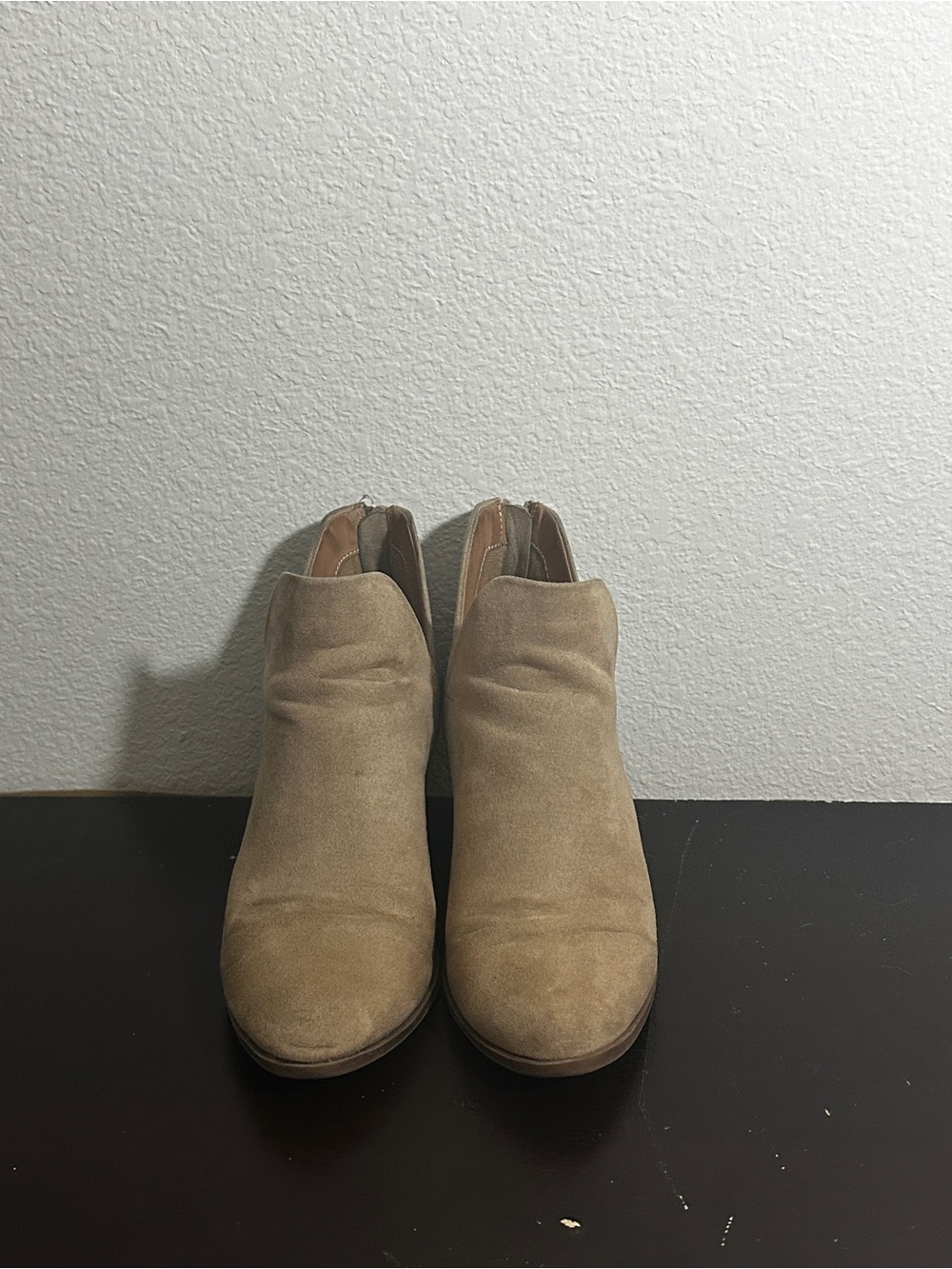 Unk Taupe Suede Ankle Booties